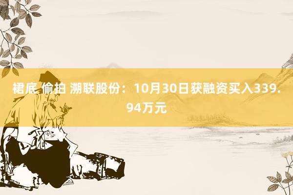 裙底 偷拍 溯联股份：10月30日获融资买入339.94万元
