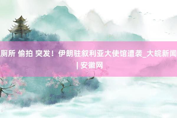 厕所 偷拍 突发！伊朗驻叙利亚大使馆遭袭_大皖新闻 | 安徽网