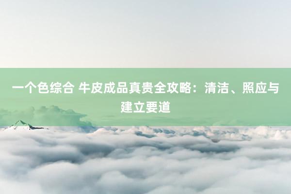 一个色综合 牛皮成品真贵全攻略：清洁、照应与建立要道