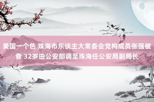 美国一个色 珠海市东谈主大常委会党构成员张强被查 32岁由公安部调至珠海任公安局副局长