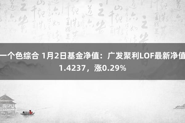 一个色综合 1月2日基金净值：广发聚利LOF最新净值1.4237，涨0.29%