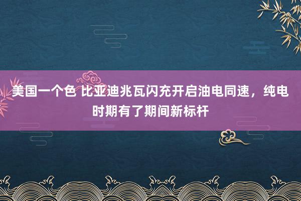 美国一个色 比亚迪兆瓦闪充开启油电同速，纯电时期有了期间新标杆