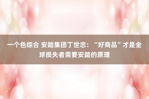 一个色综合 安踏集团丁世忠：“好商品”才是全球损失者需要安踏的原理