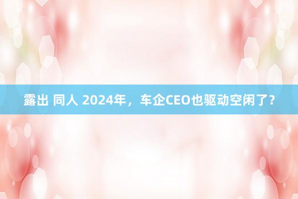 露出 同人 2024年，车企CEO也驱动空闲了？