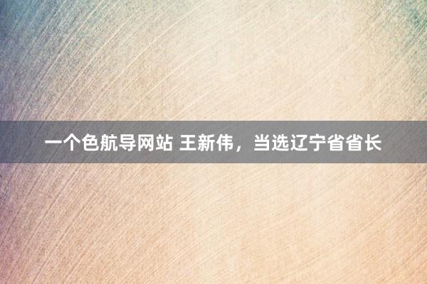 一个色航导网站 王新伟，当选辽宁省省长