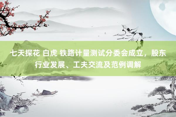 七天探花 白虎 铁路计量测试分委会成立，股东行业发展、工夫交流及范例调解