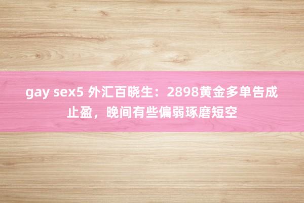 gay sex5 外汇百晓生：2898黄金多单告成止盈，晚间有些偏弱琢磨短空