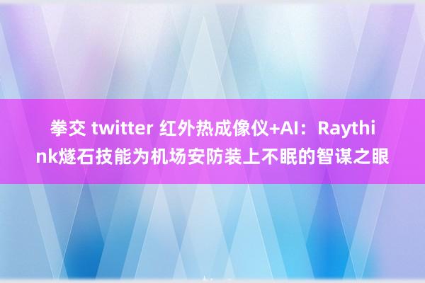 拳交 twitter 红外热成像仪+AI：Raythink燧石技能为机场安防装上不眠的智谋之眼