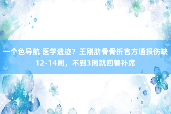 一个色导航 医学遗迹？王刚肋骨骨折官方通报伤缺12-14周，不到3周就回替补席