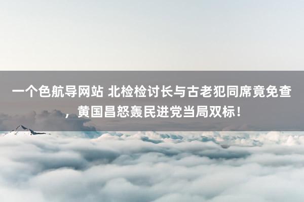 一个色航导网站 北检检讨长与古老犯同席竟免查，黄国昌怒轰民进党当局双标！