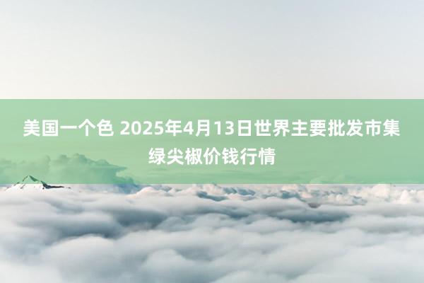 美国一个色 2025年4月13日世界主要批发市集绿尖椒价钱行情