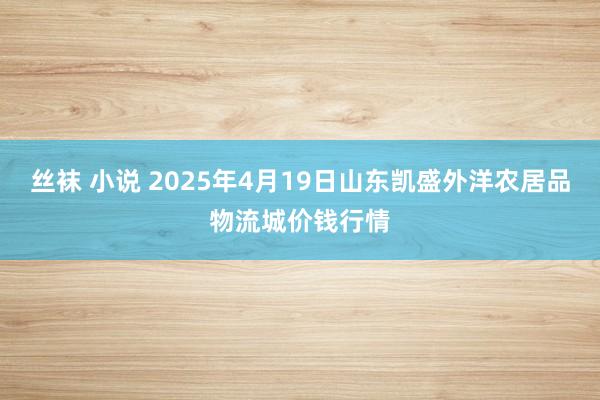 丝袜 小说 2025年4月19日山东凯盛外洋农居品物流城价钱行情