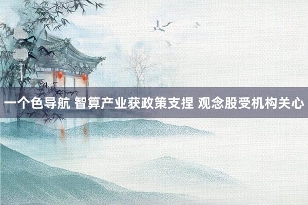 一个色导航 智算产业获政策支捏 观念股受机构关心